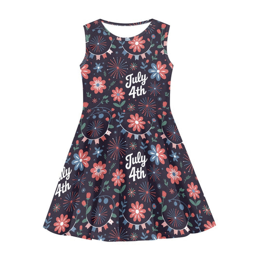 Girls 4th of July Dress | Cute Patriotic Twirl Dress for Kids