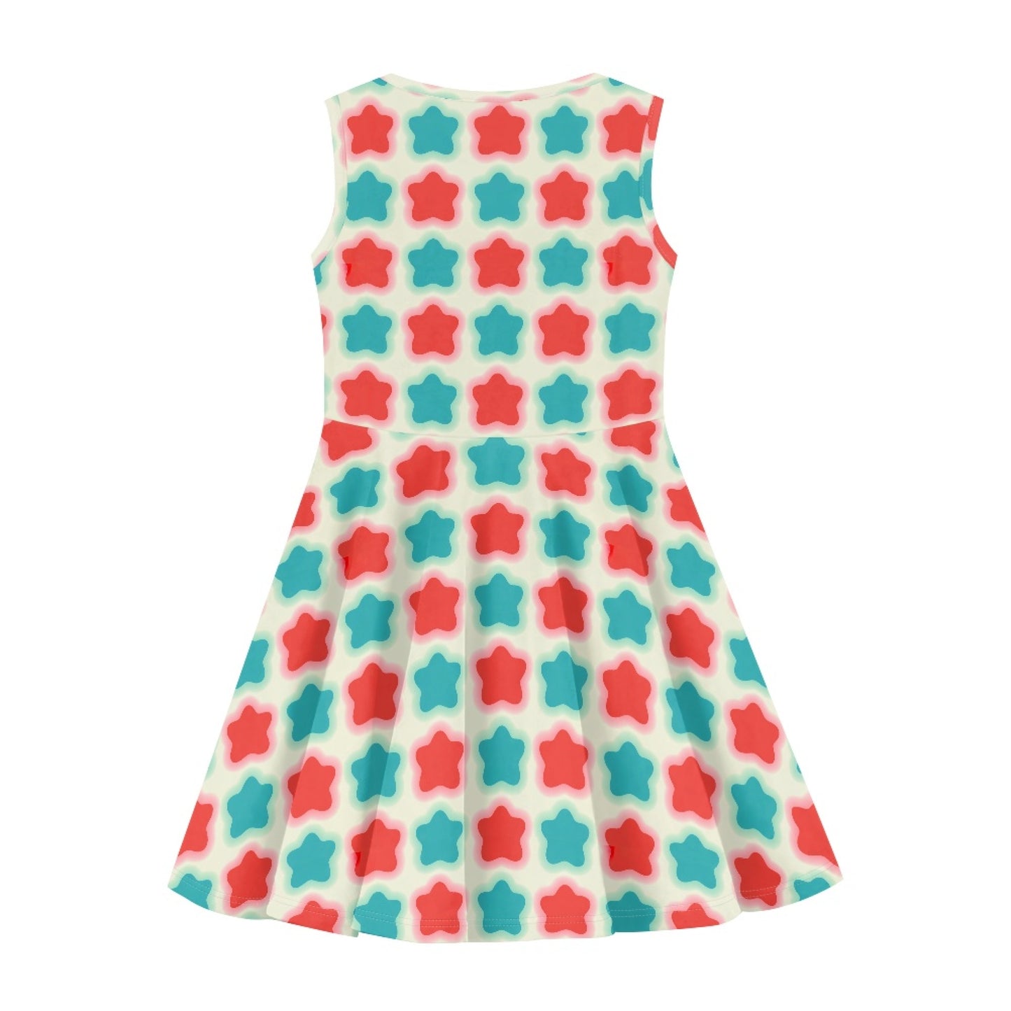 Girls Bubble Dream Retro Star Dress | Cute Sleeveless Twirl Dress for Kids