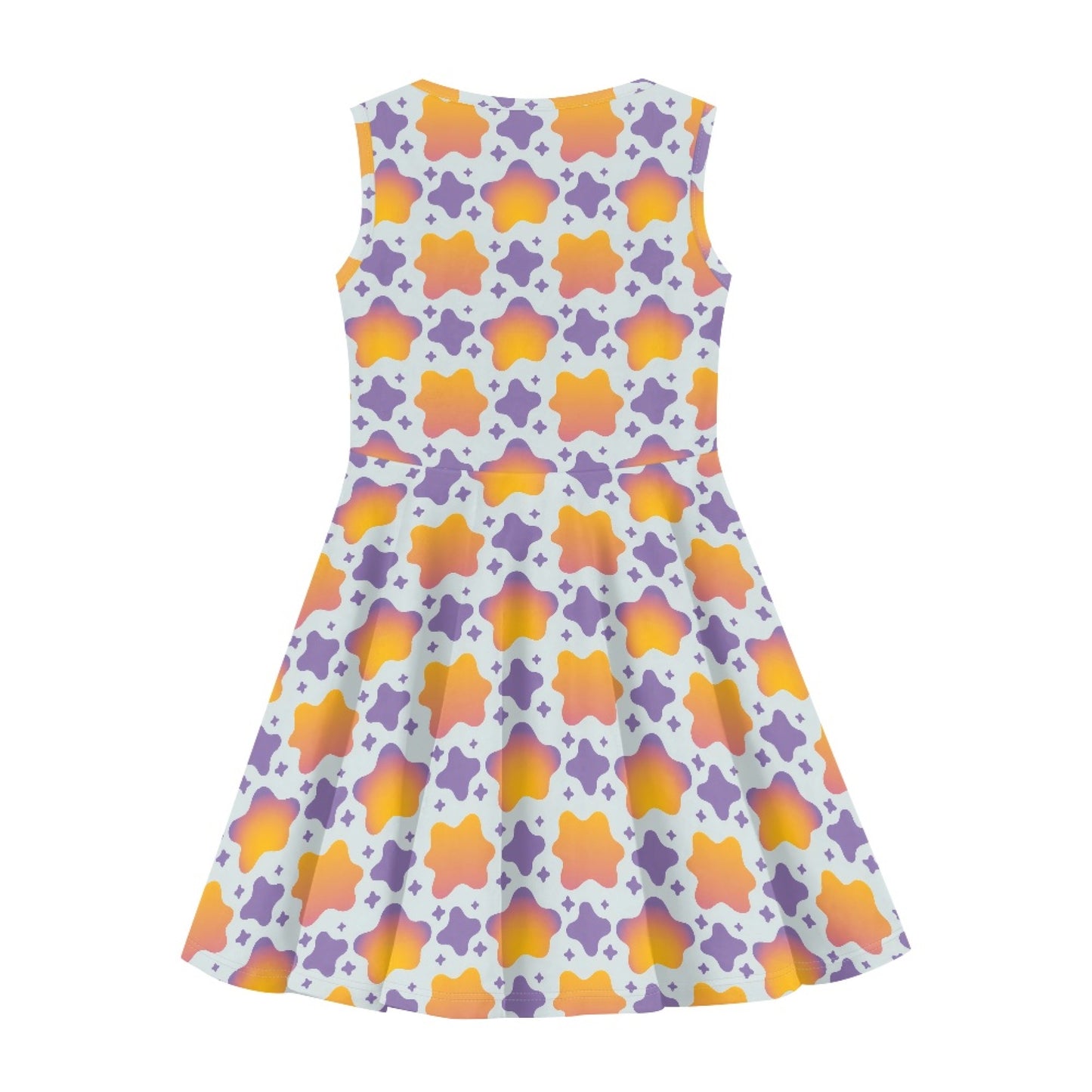Girls Gradient Star Dress | Cute Pastel Sleeveless Twirl Dress for Kids