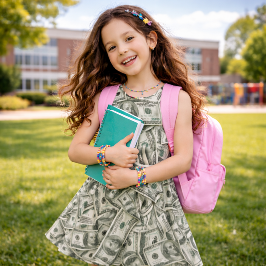 Girls Hundred Dollar Bills Sleeveless Dress with Pockets – Casual Dress