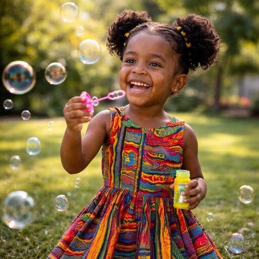 Boho Tribal Girls Sleeveless Dress with Pockets African Print 2-14Y