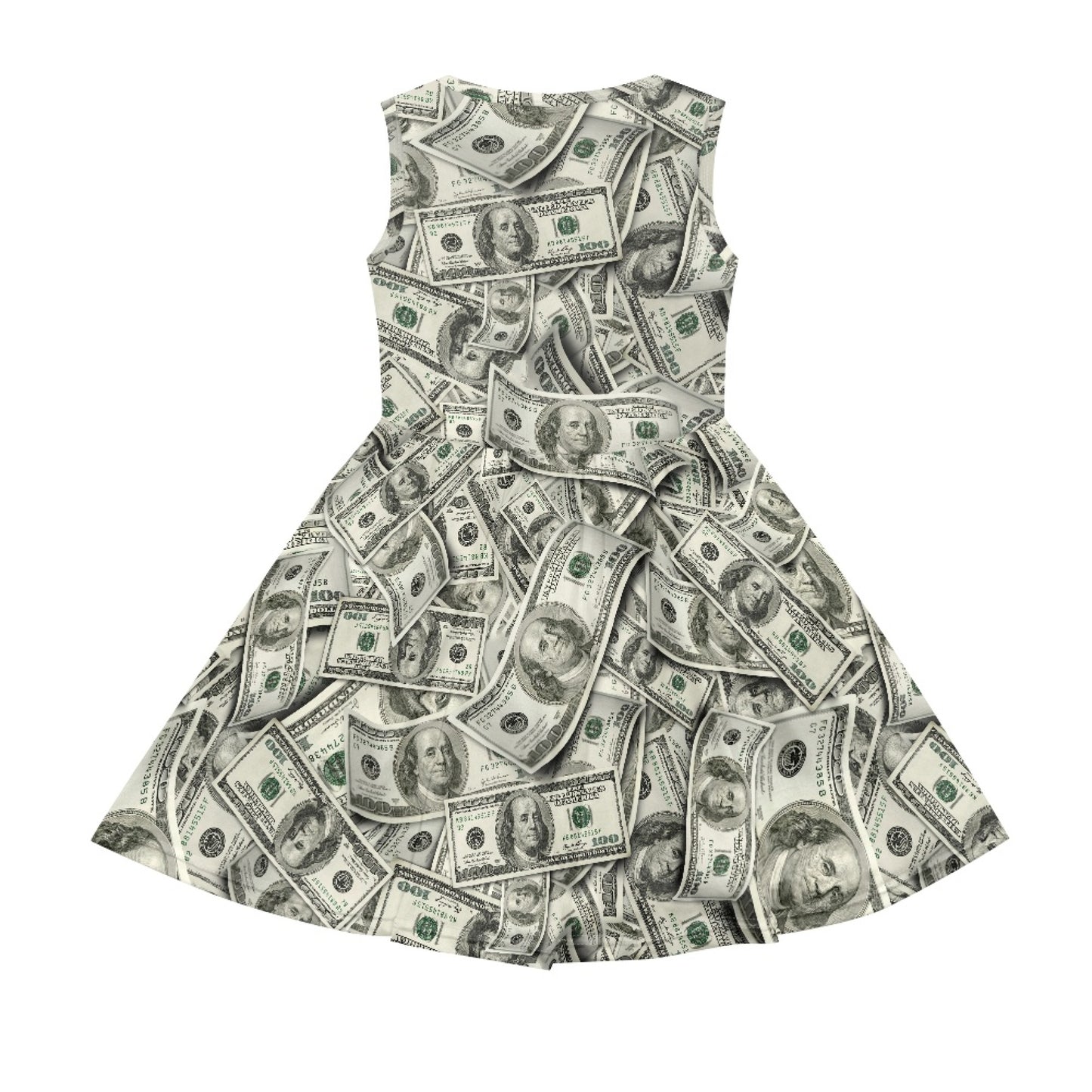 Girls Hundred Dollar Bills Sleeveless Dress with Pockets – Casual Dress