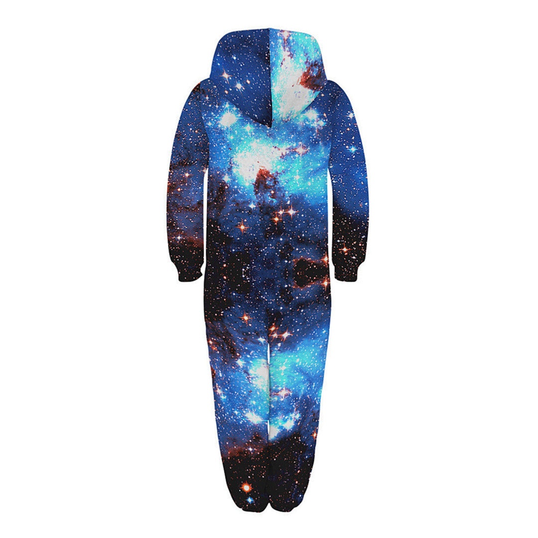 Boys Galaxy Zip-Up Onesie Pajamas โ Cozy Hooded Kids Jumpsuit (7-14 Years)
