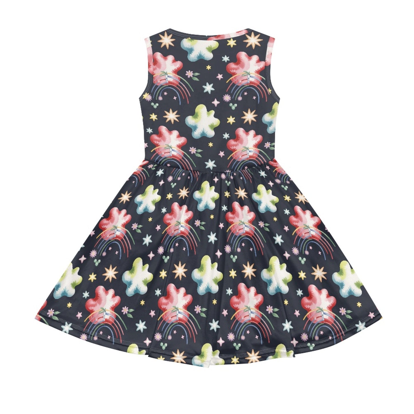 Girls Rainbow Star Dress – Cute Sleeveless Twirl Dress for Toddler & Little Girls