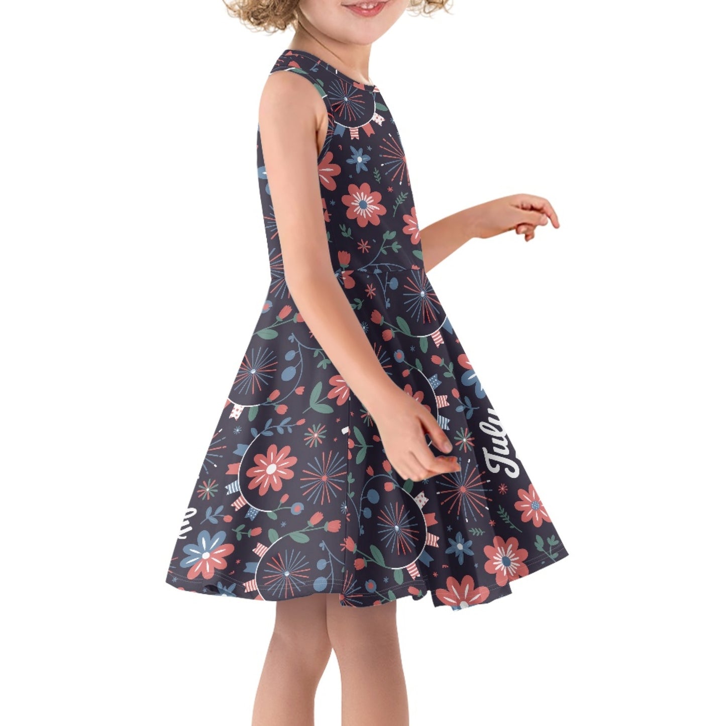 Girls 4th of July Dress | Cute Patriotic Twirl Dress for Kids