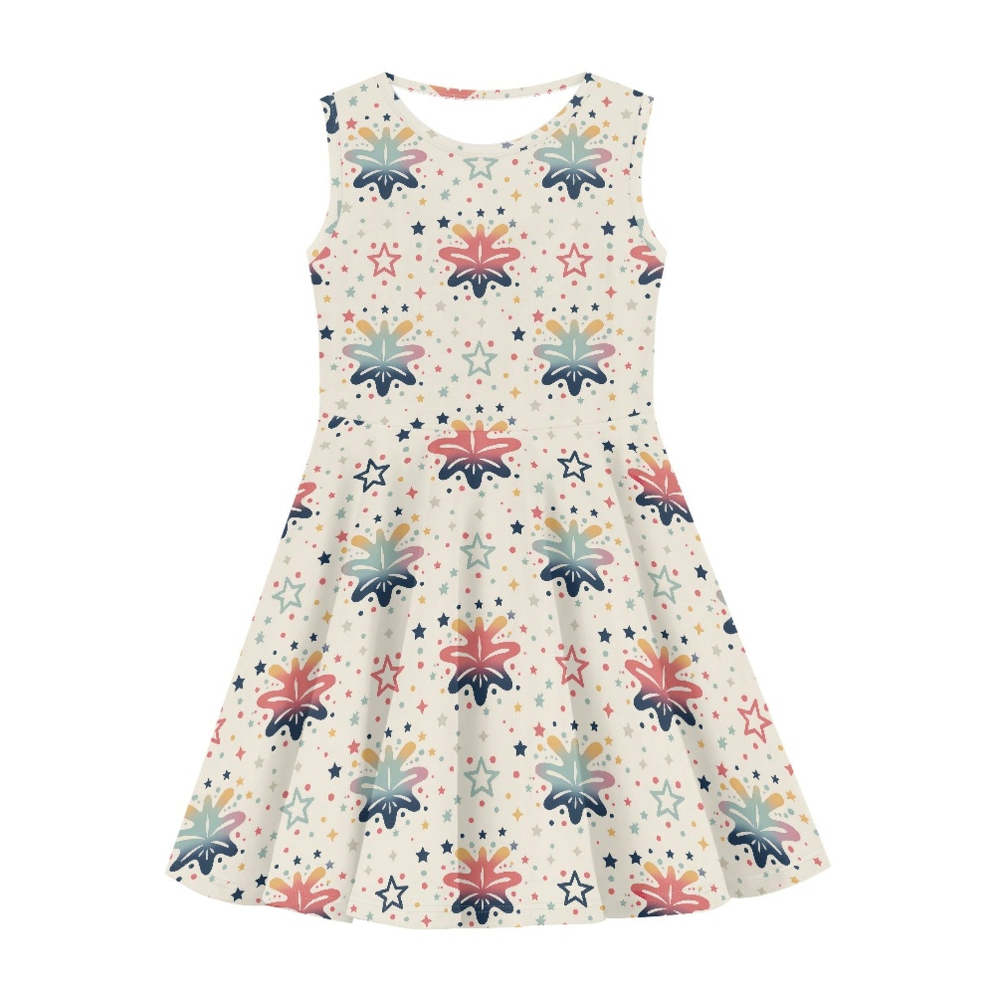 Girls Colorful School Supplies Dress | Cute Twirl Dress for Kids