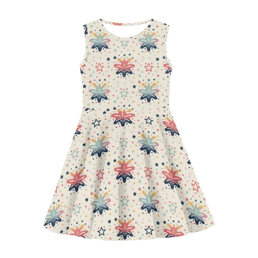 Girls Colorful School Supplies Dress | Cute Twirl Dress for Kids