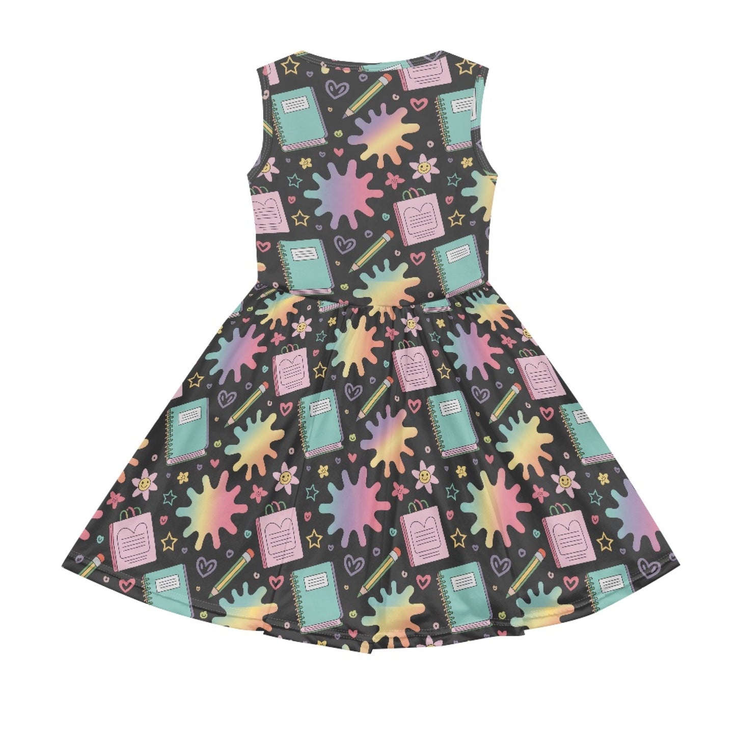 Girls Back To School Dress | Cute Sleeveless Twirl Dress for Kids