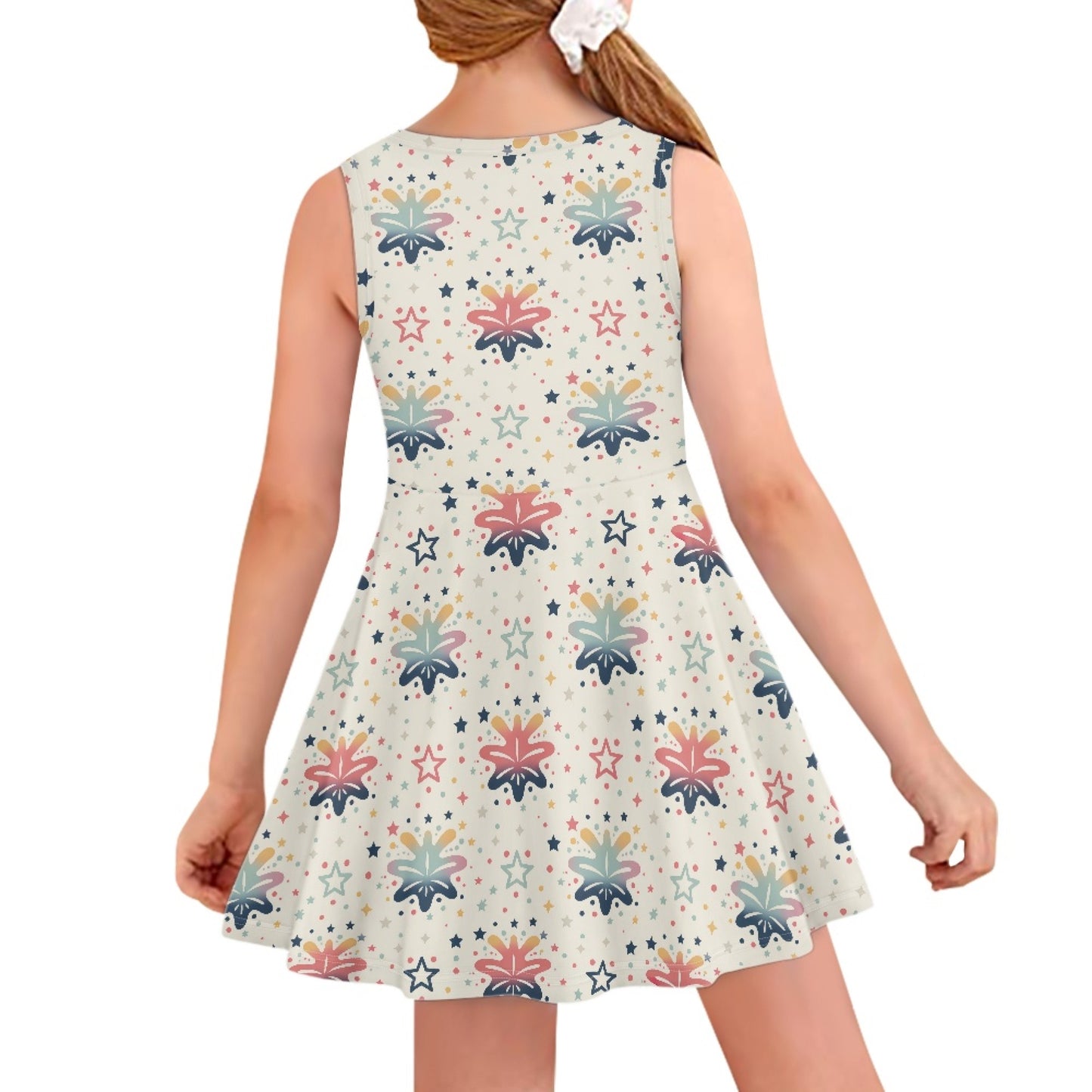 Girls Colorful School Supplies Dress | Cute Twirl Dress for Kids