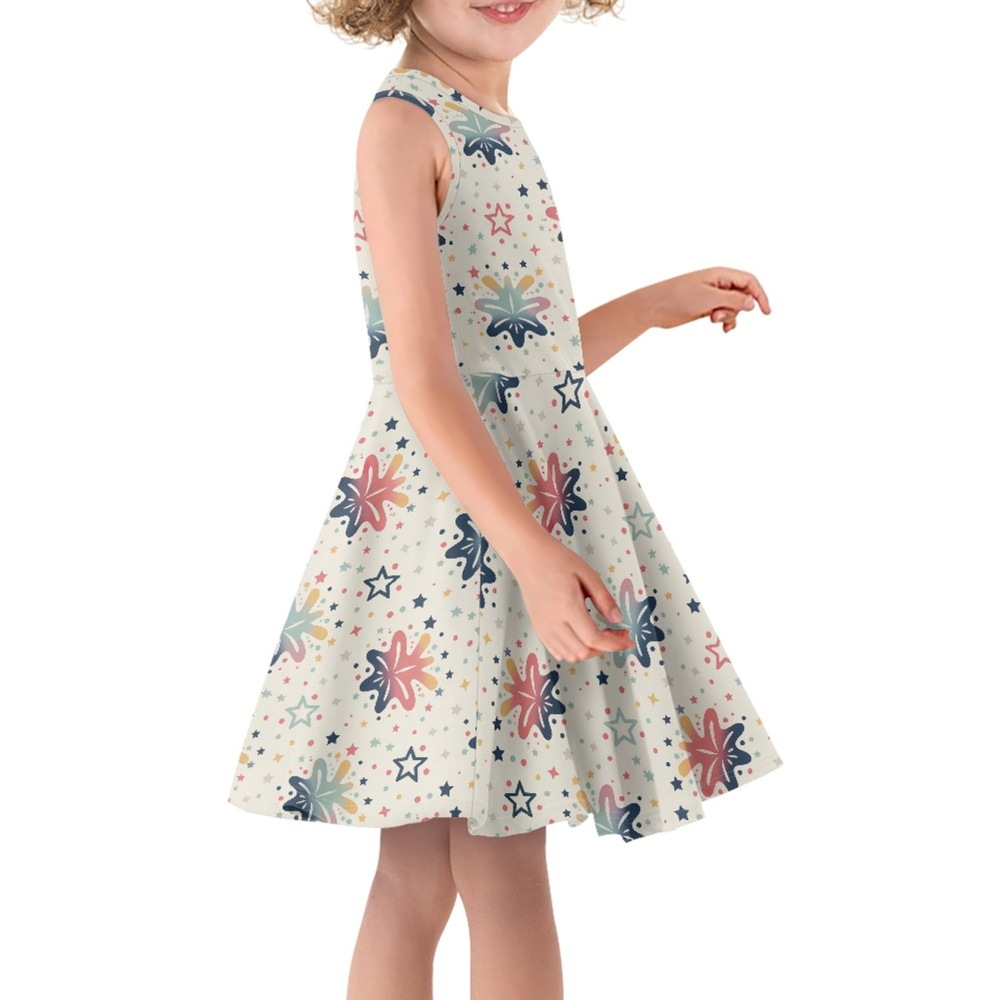 Girls Colorful School Supplies Dress | Cute Twirl Dress for Kids