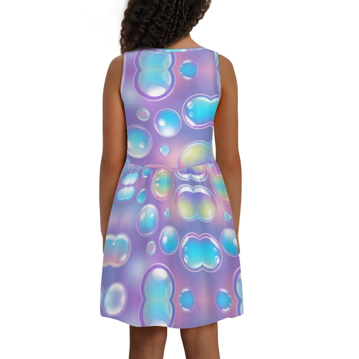 Girls Dream Bubble Dress | Purple Gradient Sleeveless Twirl Dress for Kids