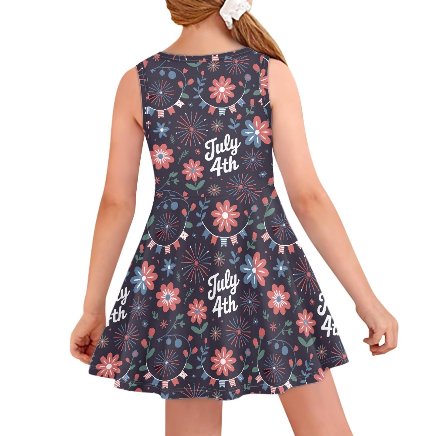 Girls 4th of July Dress | Cute Patriotic Twirl Dress for Kids
