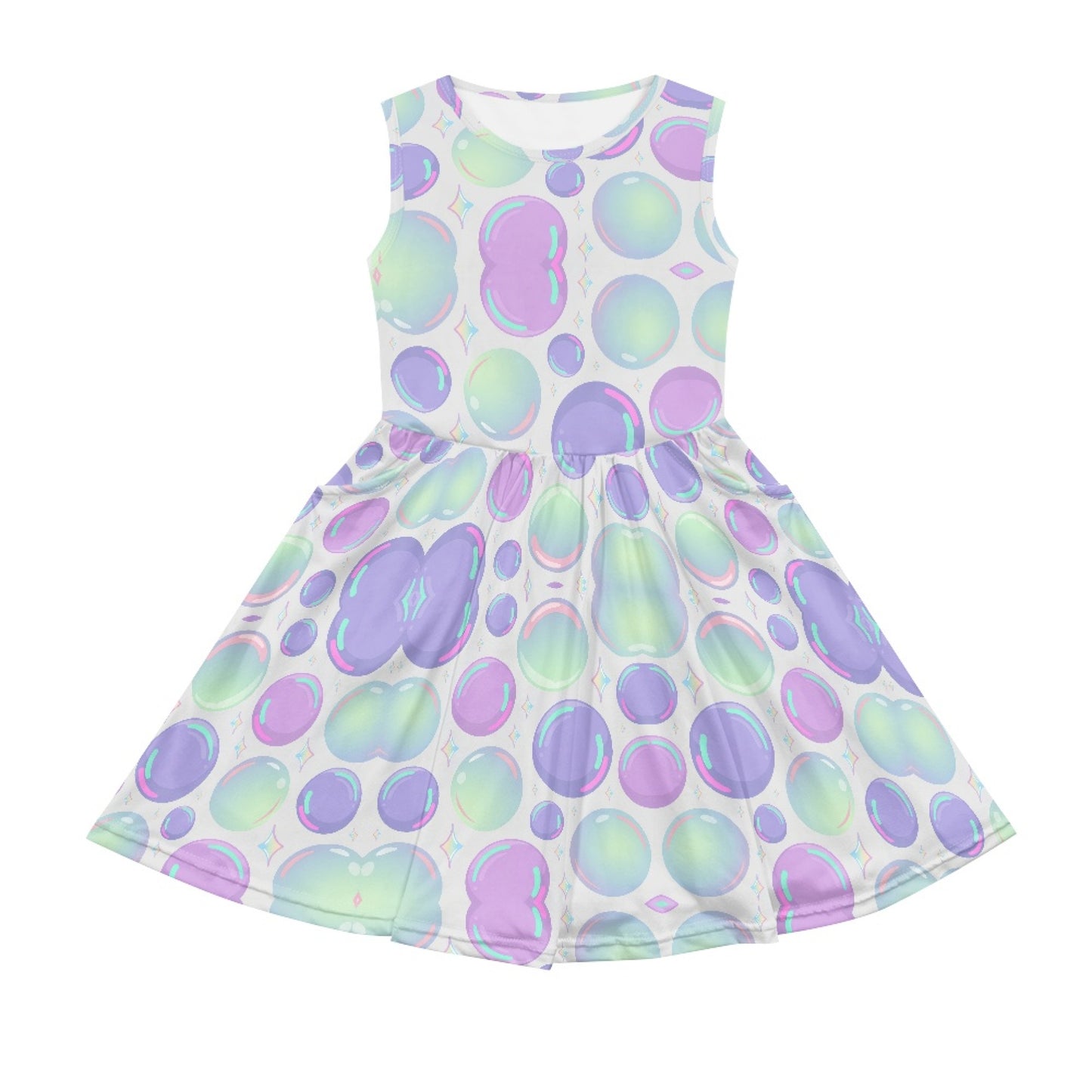 Girls Pastel Bubble Dress – Cute Sleeveless Twirl Dress for Toddler & Little Girls