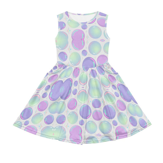 Girls Pastel Bubble Dress – Cute Sleeveless Twirl Dress for Toddler & Little Girls