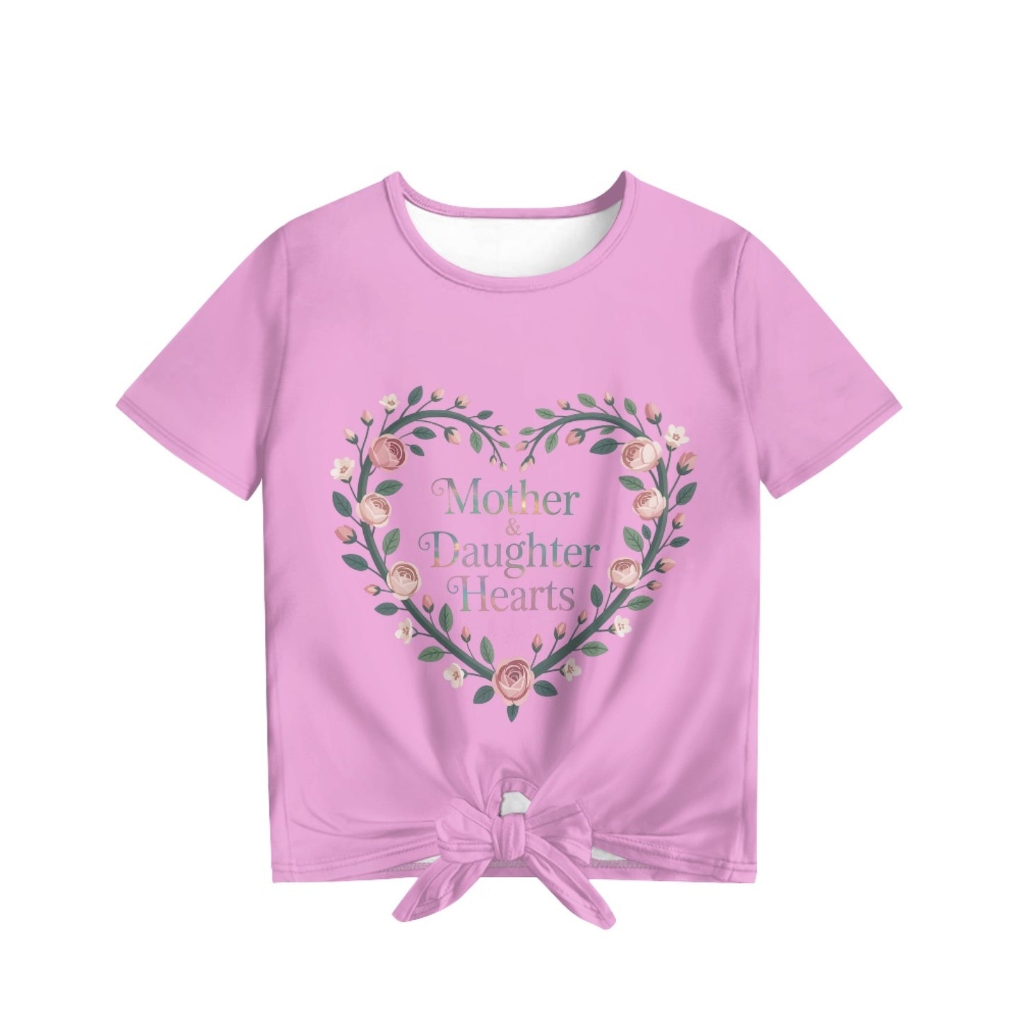 Mother's Day Matching Collection: "Mother & Daughter Hearts" Front-Tie Tee