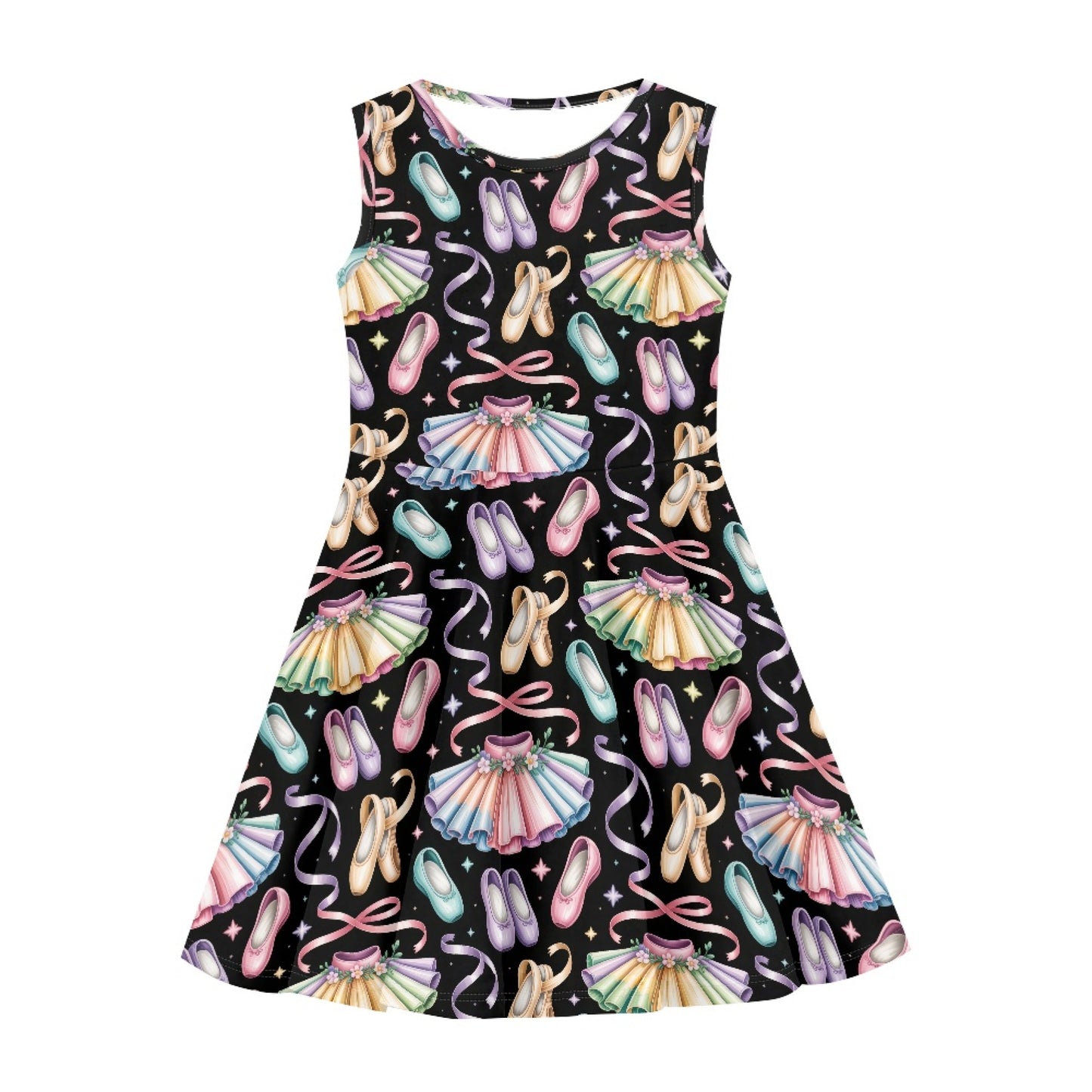 Girls Pastel Ballet Dress | Cute Sleeveless Twirl Dress for Kids