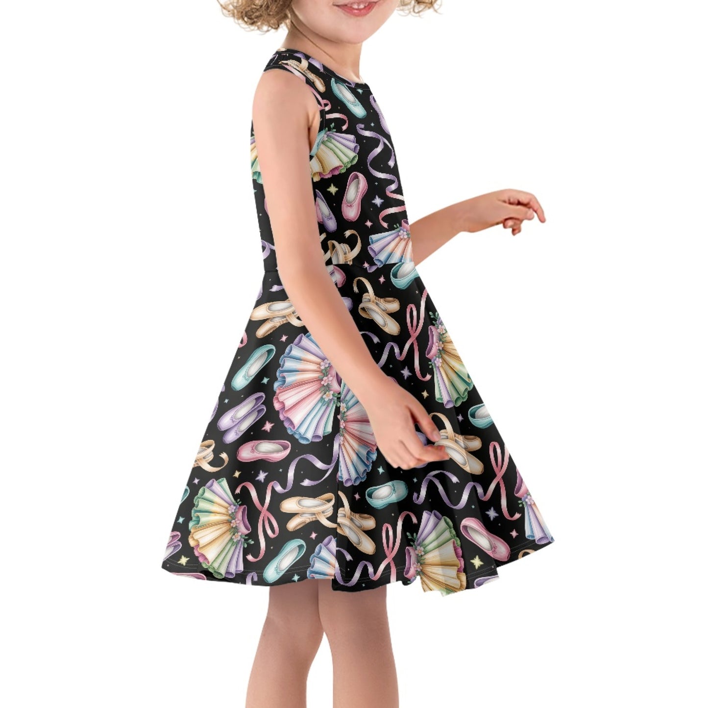 Girls Pastel Ballet Dress | Cute Sleeveless Twirl Dress for Kids