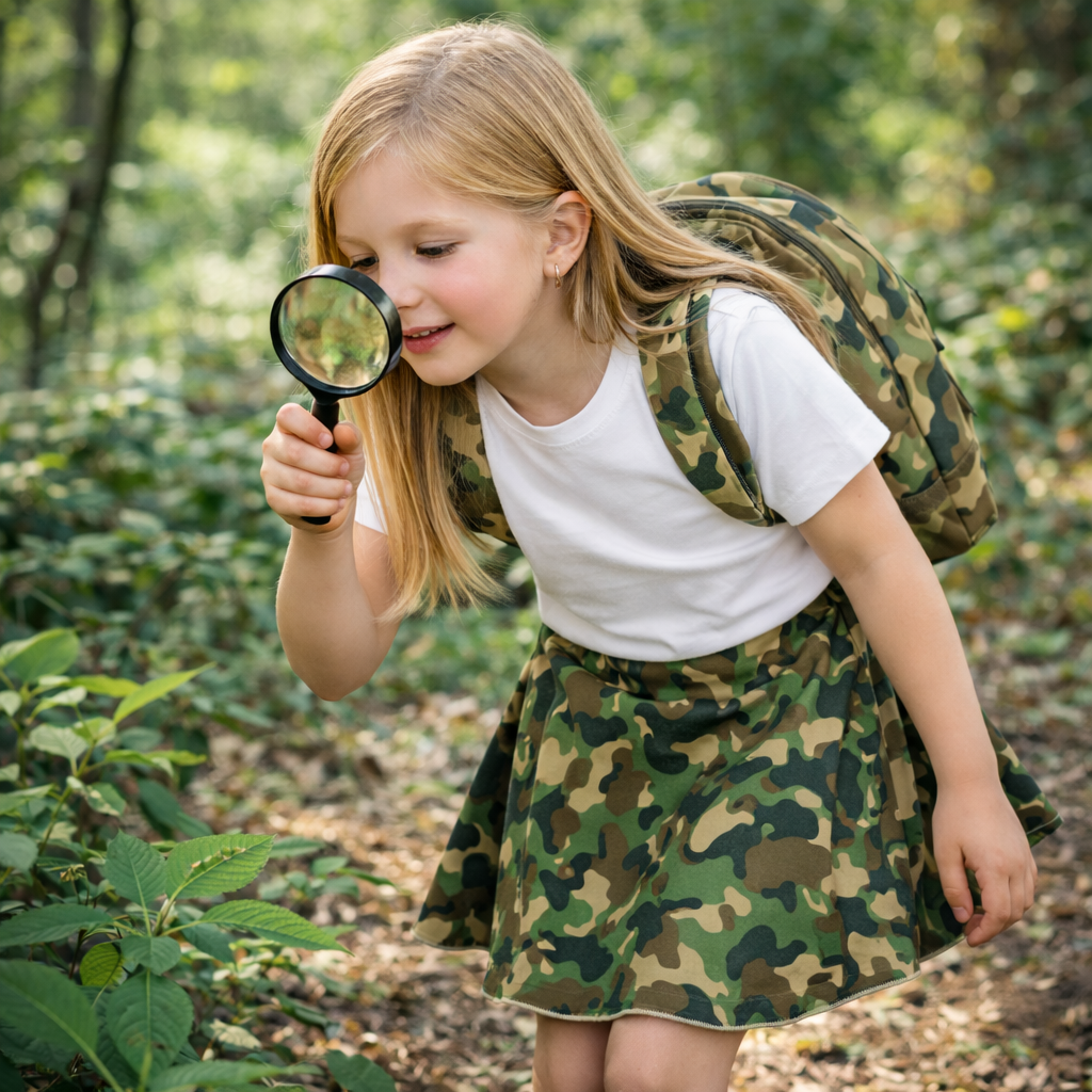Green Camo Skirt – Sporty Style for Active Girls A-Line Mini Skirt