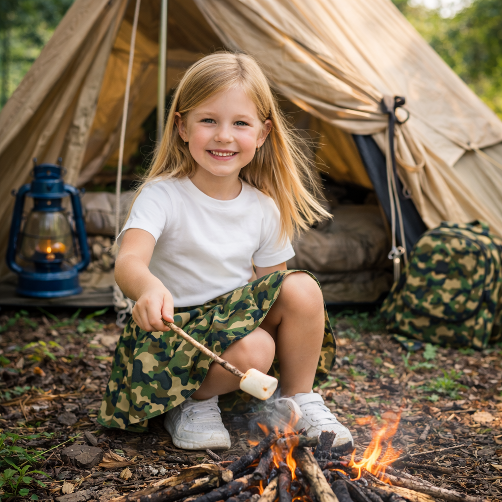 Green Camo Skirt – Sporty Style for Active Girls A-Line Mini Skirt
