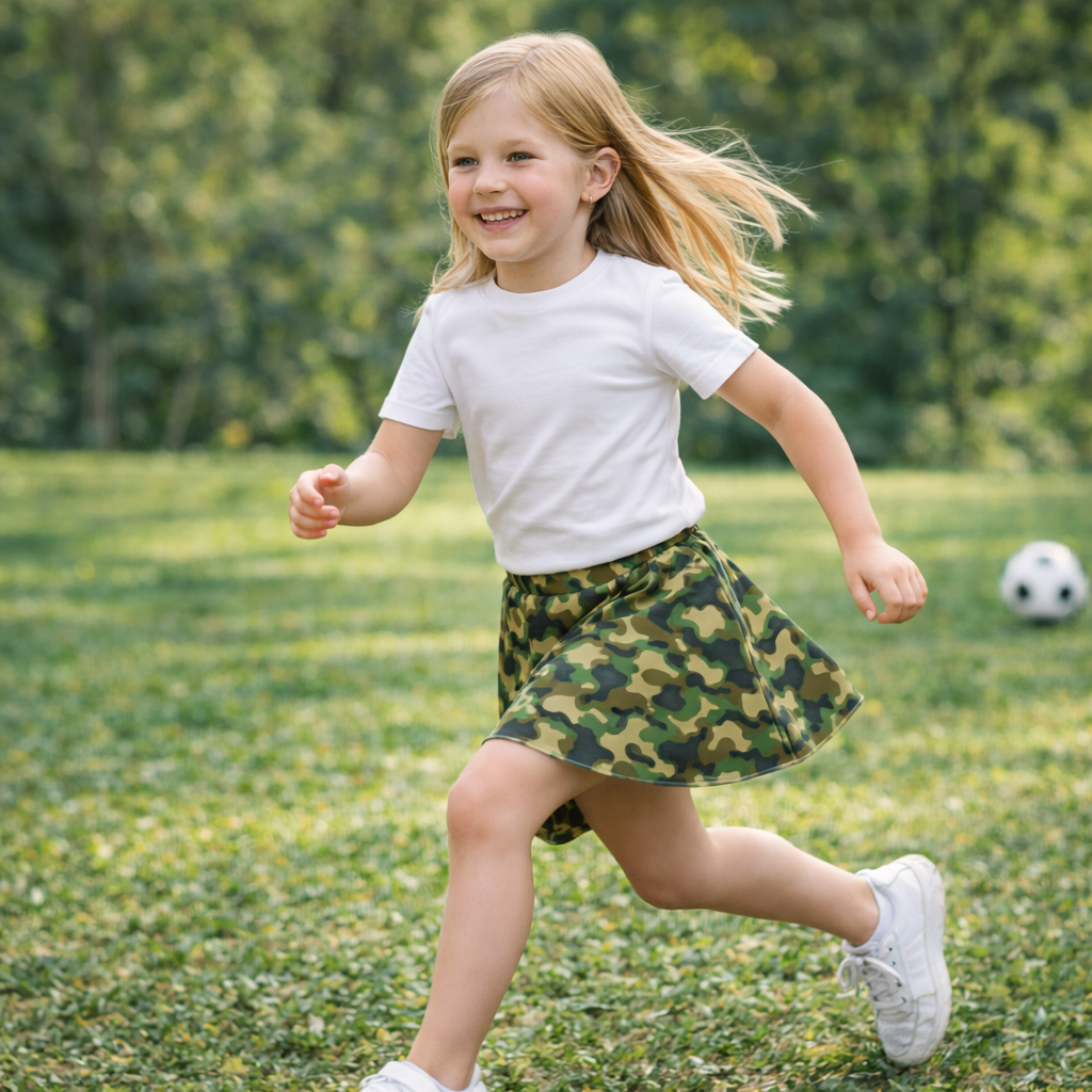 Green Camo Skirt – Sporty Style for Active Girls A-Line Mini Skirt