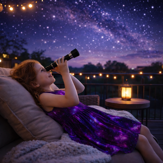 Girls Purple Galaxy Sleeveless Dress with Pockets – Girl Party Dress