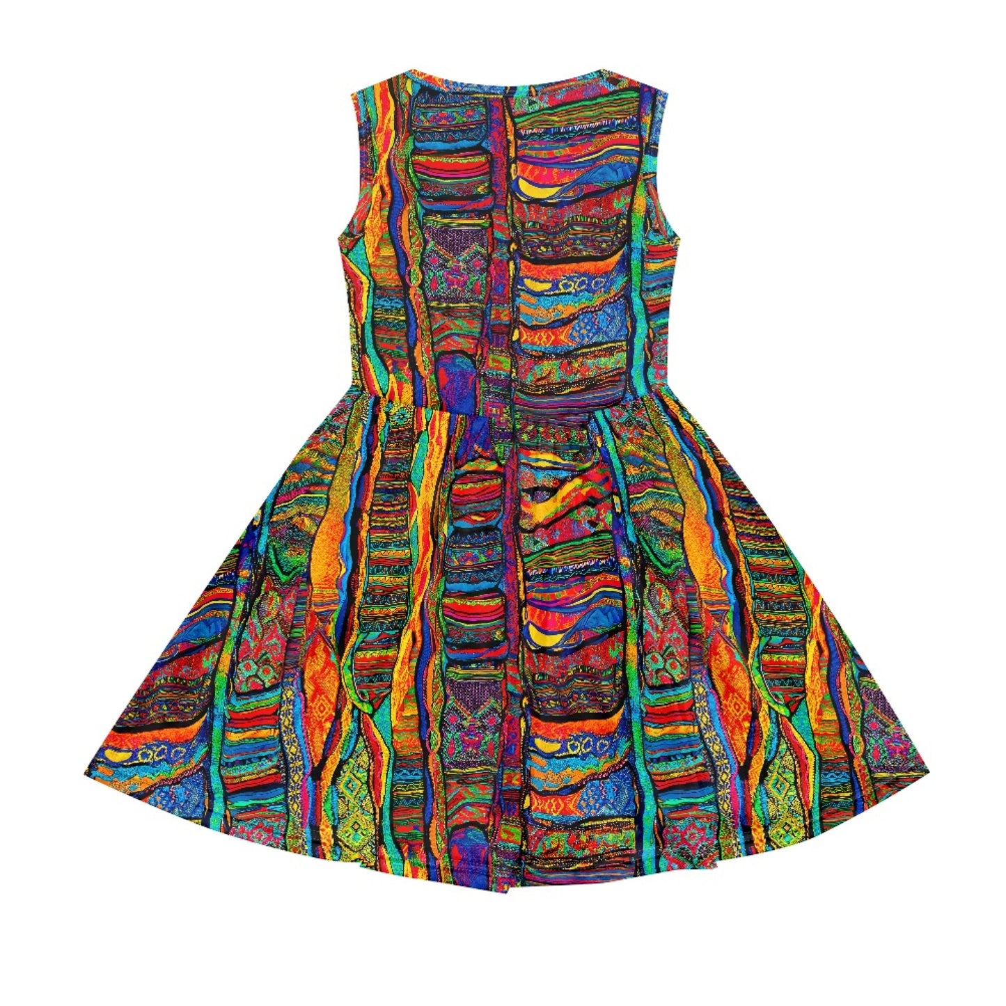 Boho Tribal Girls Sleeveless Dress with Pockets African Print 2-14Y
