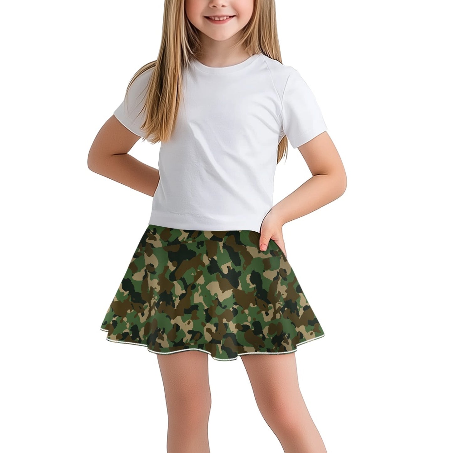 Green Camo Skirt – Sporty Style for Active Girls A-Line Mini Skirt