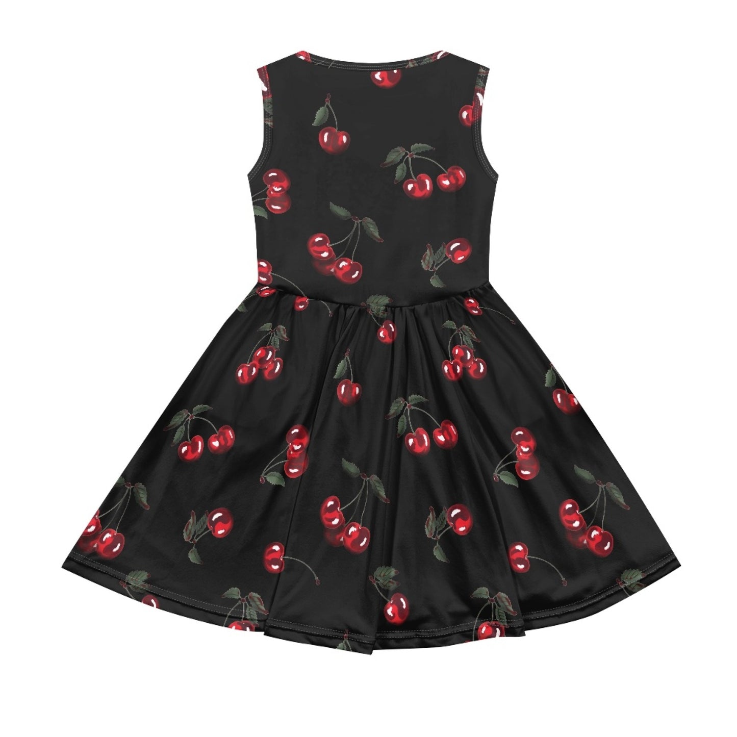 Girls Cherries Black Sleeveless Dress with Pockets – Girl Party Dress