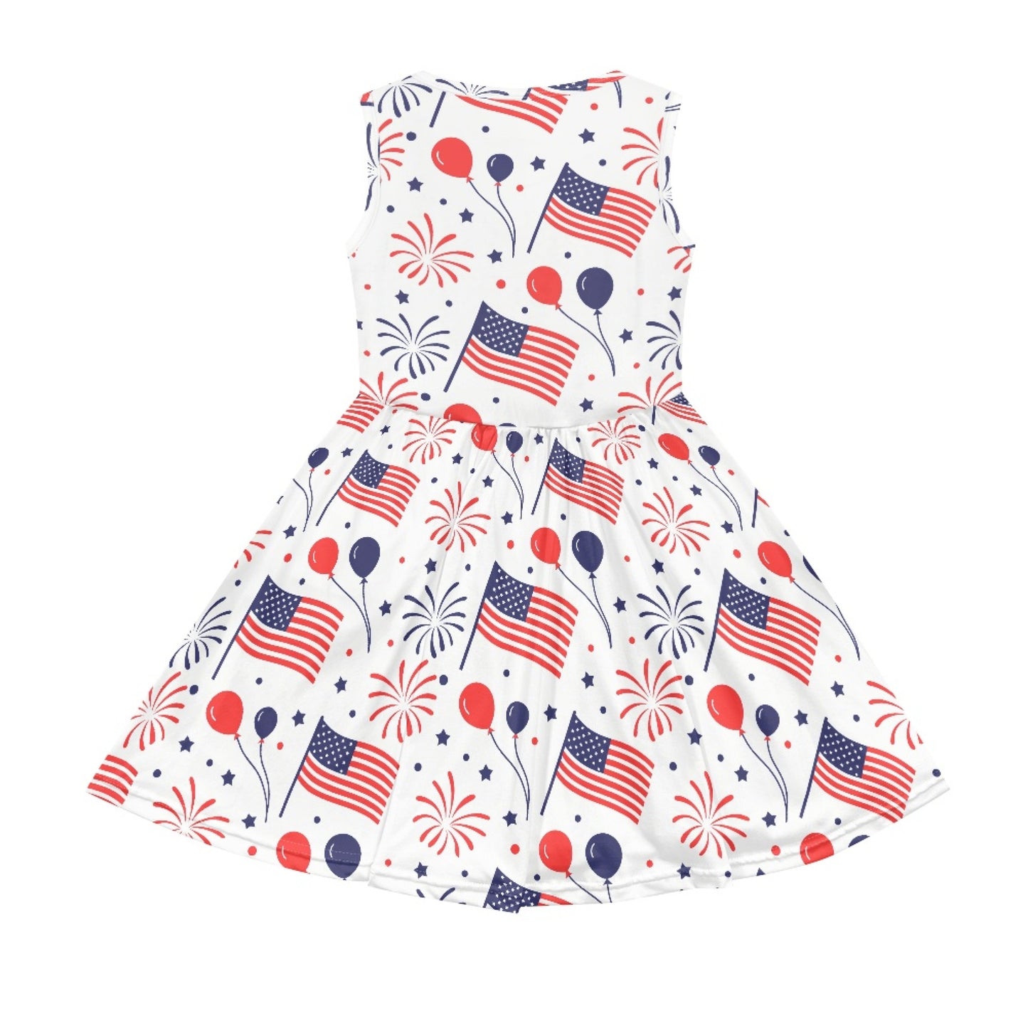 Girls Celebration Fireworks Dress | Patriotic Style Kids Dress