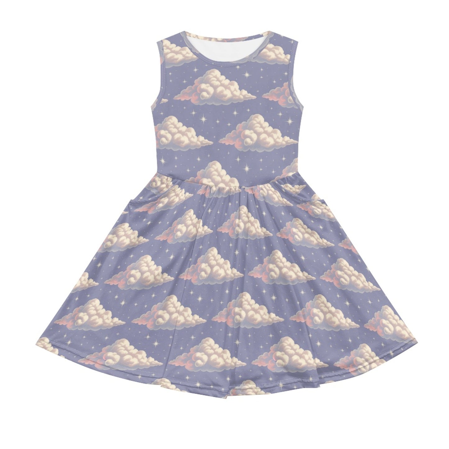 Girls Dreamy Cloud Dress – Cute Sleeveless Twirl Dress for Toddler & Little Girls