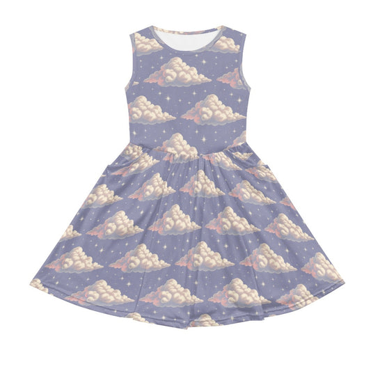 Girls Dreamy Cloud Dress – Cute Sleeveless Twirl Dress for Toddler & Little Girls