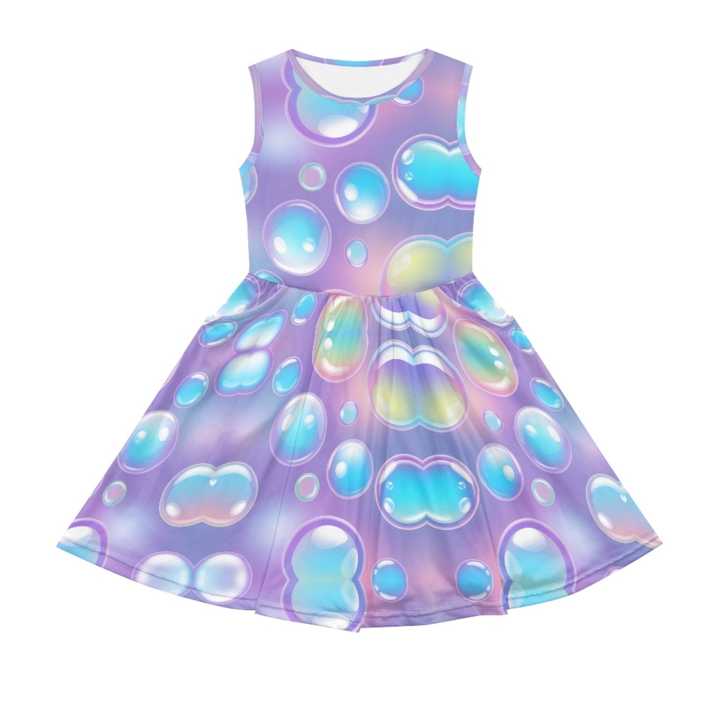 Girls Dream Bubble Dress | Purple Gradient Sleeveless Twirl Dress for Kids