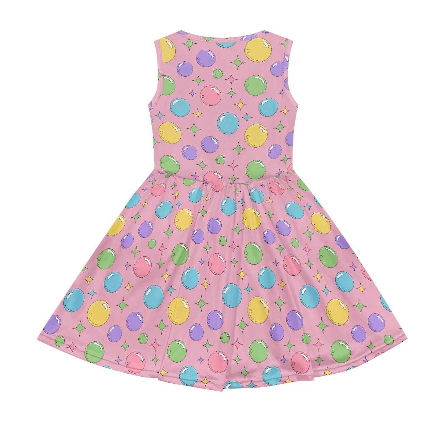 Girls Pastel Bubble Dress – Cute Pink Sleeveless Twirl Dress for Toddler & Little Girls