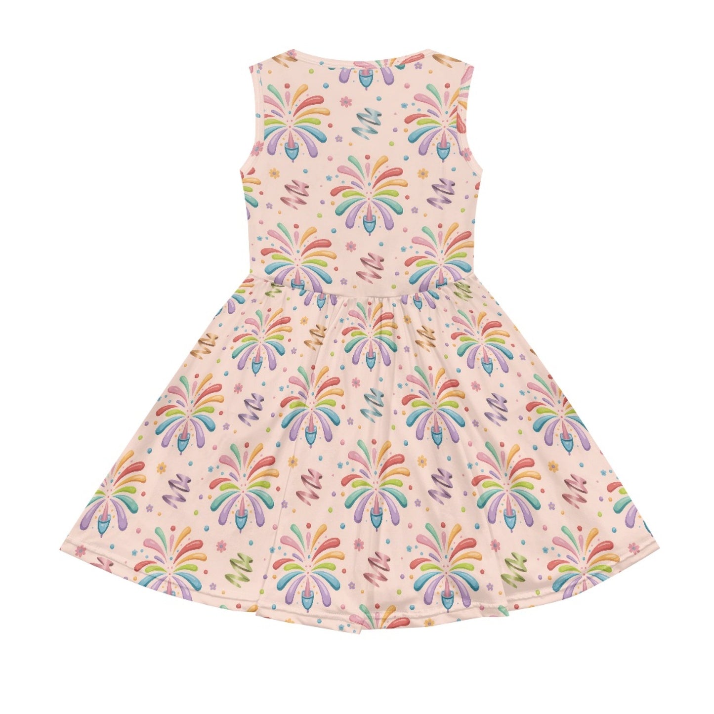 Girls’ Colorful Party Dress – Fun & Festive Print, Perfect for Birthdays & Celebrations