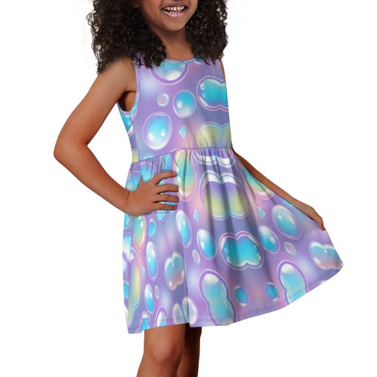 Girls Dream Bubble Dress | Purple Gradient Sleeveless Twirl Dress for Kids