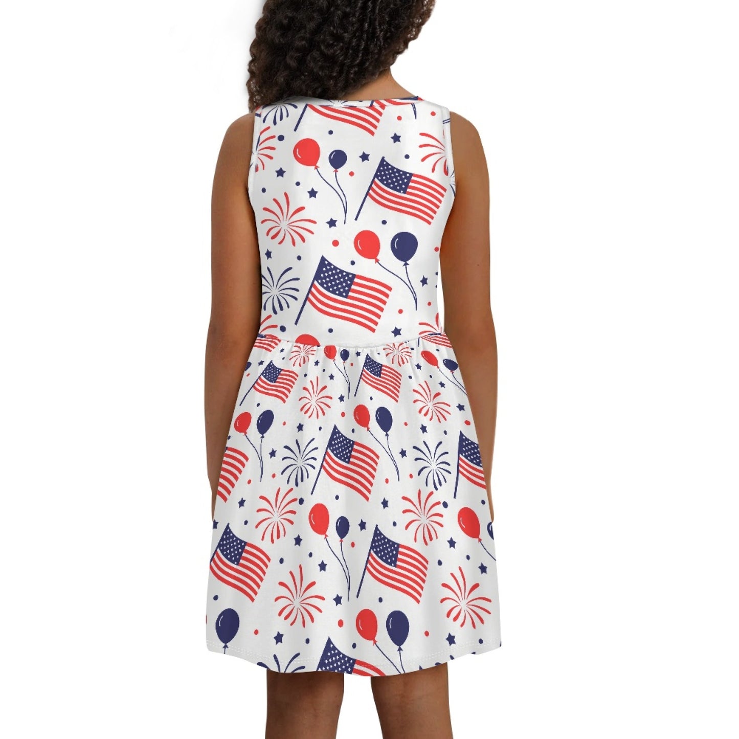 Girls Celebration Fireworks Dress | Patriotic Style Kids Dress