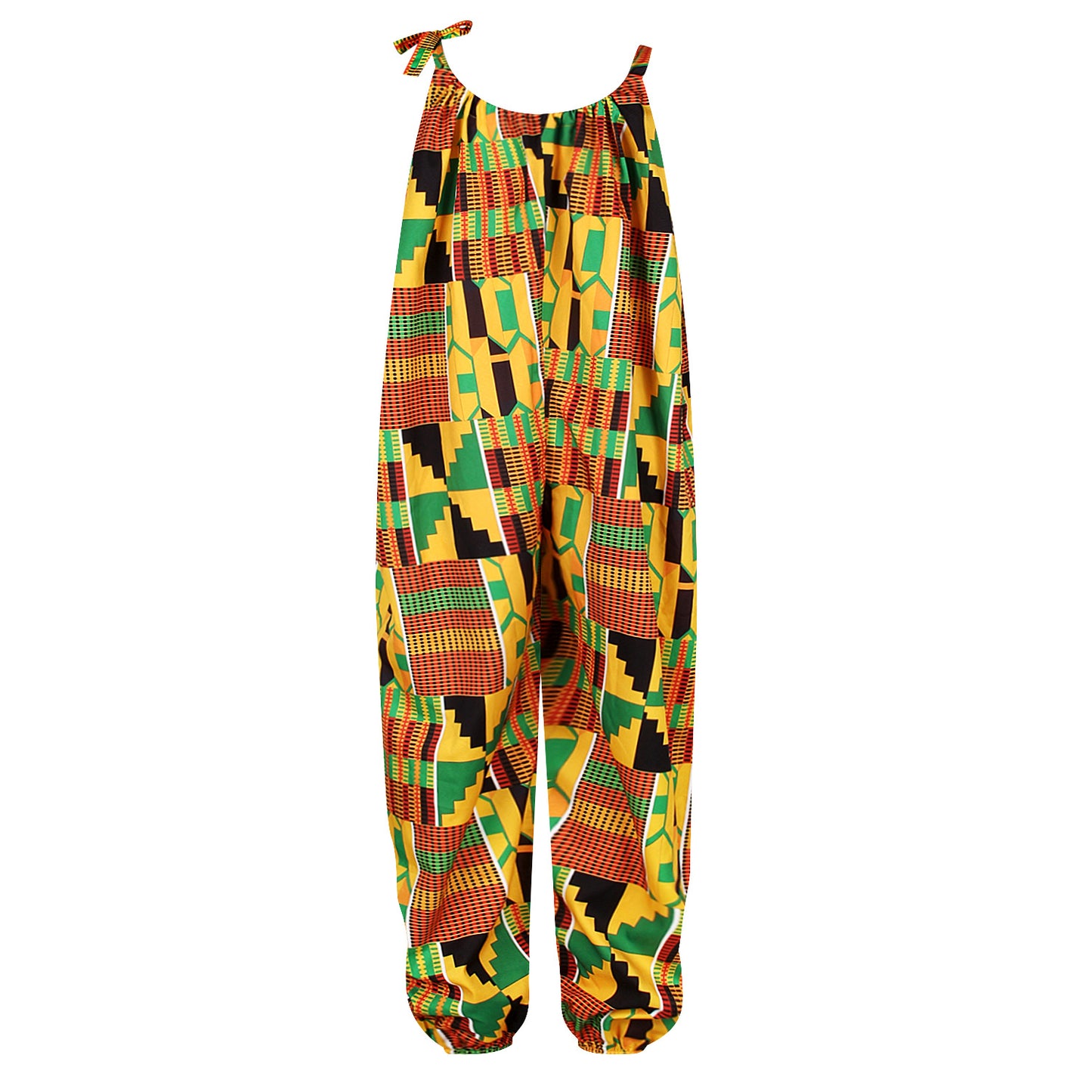 Girls African Boho Print Jumpsuit – Lightweight Summer Outfit for Kids