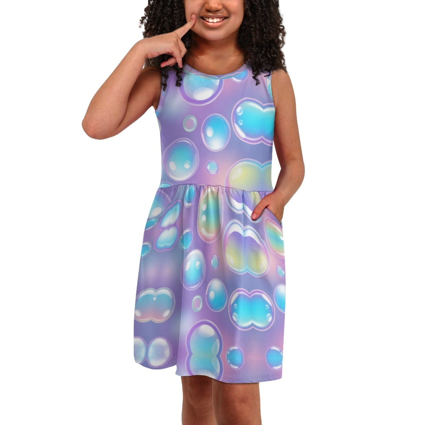 Girls Dream Bubble Dress | Purple Gradient Sleeveless Twirl Dress for Kids