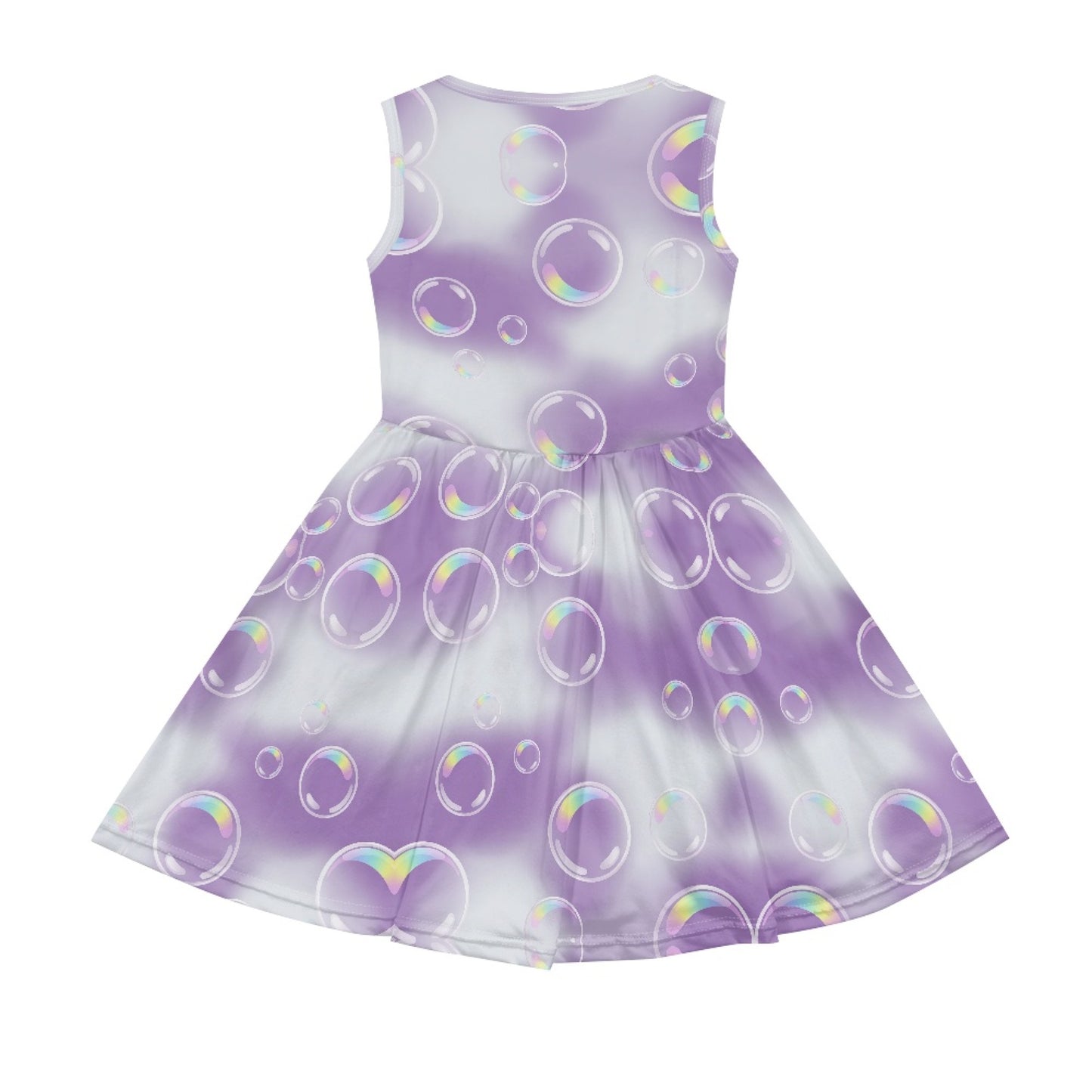 Girls Purple Bubble Dress | Dreamy Gradient Sleeveless Twirl Dress for Kids